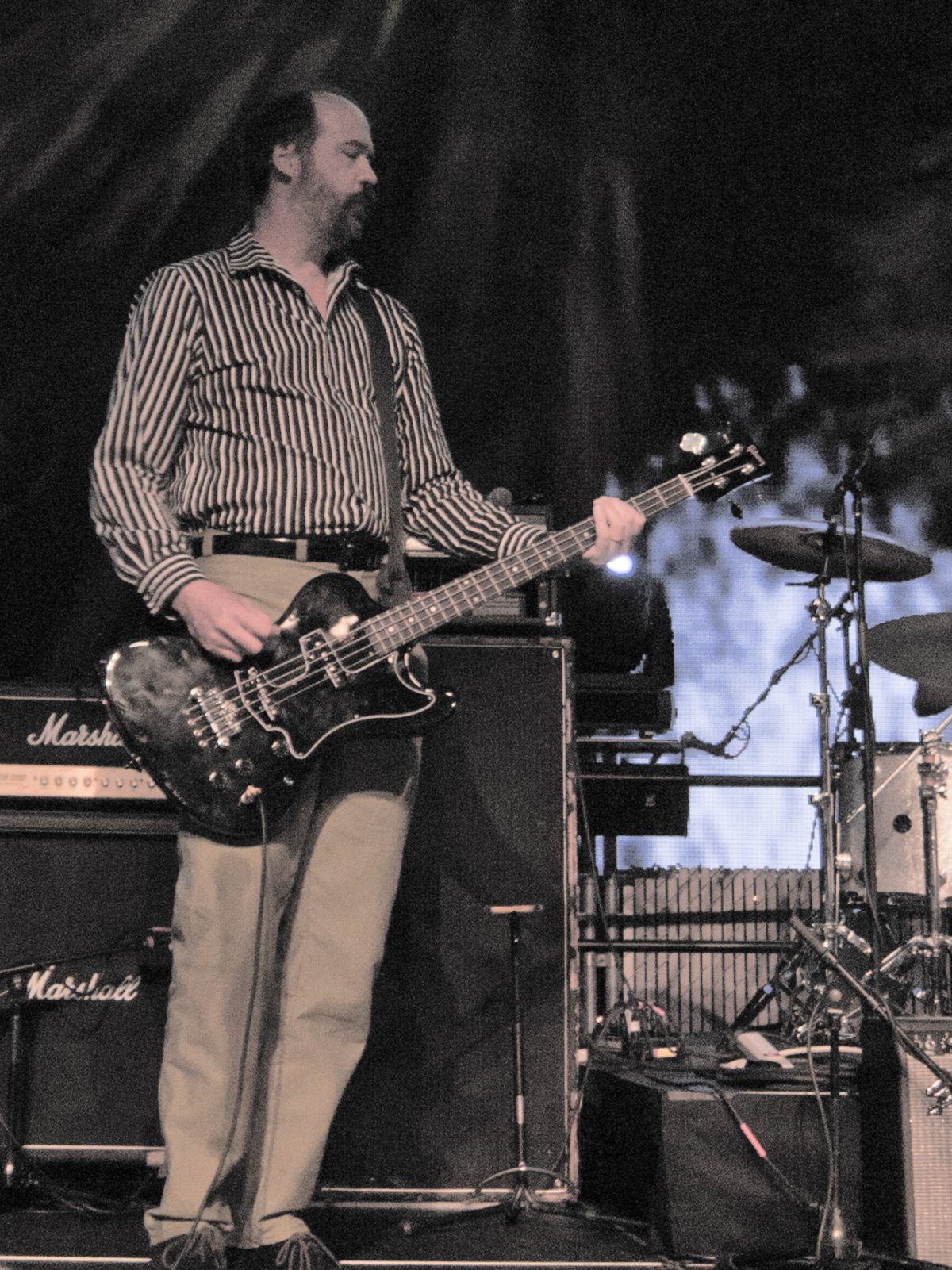 Krist Novoselic, bajista de Nirvana, en el concierto por los 20 años de Nevermind en el museo EMP de Seattle, en 2011