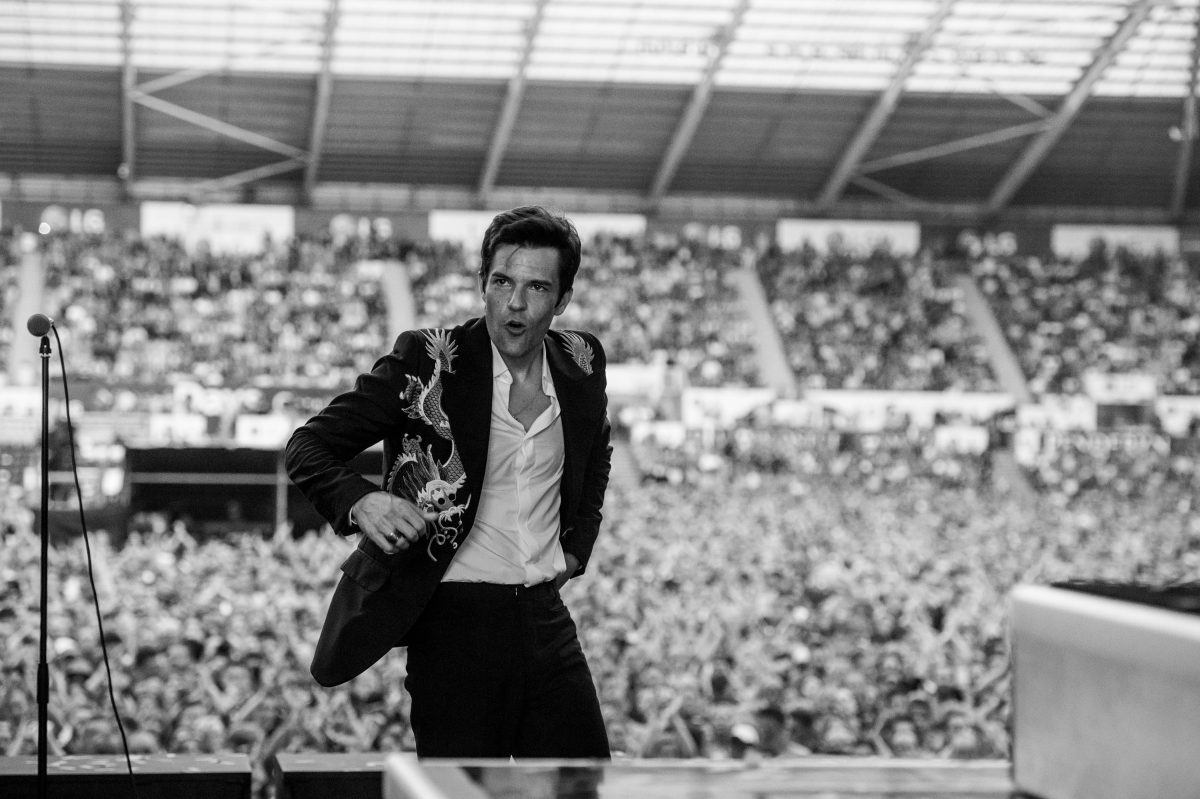 Brandon Flowers, cantante de The Killers, durante un concierto en 2018